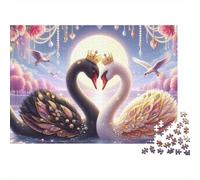 Cygne Amour Fantasy 1000 Pièces Puzzle pour Adultes Carton sans Odeur Anti-Stress Difficile pour Experts Livraison Rapide sans Reflets 52x38cm/1000pcs