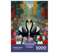 Cygne Amoureux Puzzle 1000 Piece pour Adultes Enfant, Puzzle 1000pcs Jeu Éducatif Défi Jouet Jeu D'adresse pour Toute La Famille 38x26cm/1000pcs