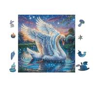 Cygne avec Ailes d'ange 100 Pieces Casse-tête Débutant en Carton Haute Qualité Facile Apprentissage Loisir Créatif Décoration Murale Cadeau Saint Valentin 28x28cm