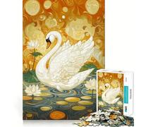 Cygne Blanc aux Ailes déployées Puzzle de 1000 pièces Jeu de Concentration Découpe Experte Artisanat Fascinant pour Les Moments de détente (50x75cm)