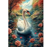 Cygne Blanc dans l'étang de Lotus 1000 Pieces Casse-tête Expert Confirmé en Carton sans Déformation Conte de fées Mignon d'accompagnement Très Difficile Niveau Expert Jeu De Société Collection Cadeau