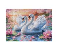 Cygne Blanc sur Les nénupharss 300 Pièces Puzzle Amateur d'art en Carton Épais Haute Densité Difficile Niveau Expert Décoration Murale Idée Cadeau Anniversaire 300 PCS