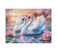 Cygne Blanc sur Les nénupharss 500 Pièces Puzzle Adulte en Carton Rigide sans Déformation Difficile Moyenne Décoration Murale Loisir Créatif Idée Cadeau Anniversaire 500 PCS