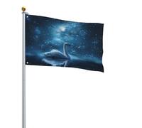 Cygne De La Galaxie Bleue Drapeaux Personnalisée Drapeau Résistants Aux Intempéries Bunting Pour Anniversaire Intérieur Balcon 90X150Cm