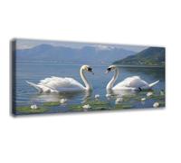 Cygne Diamond Painting Adulte, Diamond Painting Paysage, 5D DIY Peinture Diamant Strass Broderie Point de Croix Kit Complet, Activité Manuelle Adulte, Decoration Murale, Cadeau Femme 35x70cm 0C-738