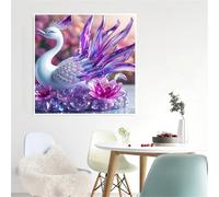 Cygne en Verre Violet Puzzle 90 Pièces pour Adultes, 30x30cm Puzzles Classiques 90 pièces, DIY Activité Familiale Jigsaw Puzzle Jeux, Unique Décoration Murale de la Maison Cadeau