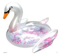 CYGNE GONFLABLE GEANT rempli de vraies plumes multicouleur G