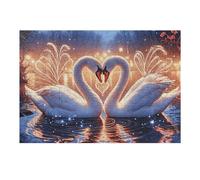Cygne Lake 300 Pièces Puzzle pour Ado en Carton Anti Déchirure Animal Animal de Compagnie Facile Débutant Jeu De Société Soirée Entre Amis Cadeau Anniversaire Petit Prix 300 PCS