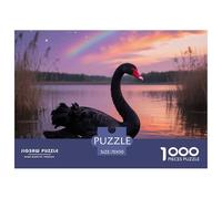 Cygne Noir Puzzle 1000 Pièces Jeu Difficile pour Experts Oiseau Mémoire Et Logique Objet Artiste 70x50cm/1000pcs