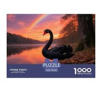 Cygne Noir Puzzle 1000 Pièces Jeu Difficile pour Experts Oiseau Mémoire Et Logique Objet Artiste 70x50cm/1000pcs