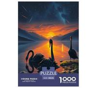 Cygne Puzzle 1000 Pieces Cadeau Unique Animaux Jeu Éducatif Challenge Toy À De Qualité Supérieure Peinture Art pour Adultes Et Enfants À Partir De 14 Ans 38x26cm/1000pcs
