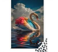Cygne Puzzle À 1000 Morceaux Papier Épais Cygne Heart Rainbow Puzzle Familial Familles 8 Ans+ Passionnés Casse-tête Heures Divertissement Garanties 38x26cm/1000pcs