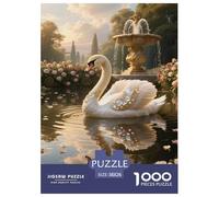 Cygne silencieux1000 Pièces Puzzleanimal Love Swan pour Adultes Jeu D'Intelligence Premium avec Défis Paysagedes QuatreSaisons 38x26cm/1000pcs