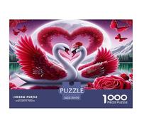 Cygne1000 Pièces Aquarelle Puzzle Love Cygne pour Adultes Jeu D'Intelligence Parfaitpourla Détente Créativité Et CommeCadeau70x50cm/1000pcs