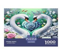 Cygne1000 Pièces Aquarelle Puzzle Love Cygne pour Adultes Jeu D'Intelligence Parfaitpourla Détente Créativité Et CommeCadeau70x50cm/1000pcs
