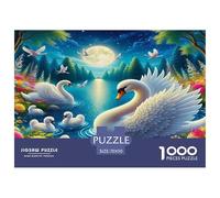 Cygne1000 Pièces Puzzle À ThèmeLove Cygne pour Adultes Jeu D'Intelligence Difficile EtStimulant Paysagedes QuatreSaisons 70x50cm/1000pcs