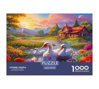 Cygne1000 Pièces Puzzle À ThèmeLove Cygne pour Adultes Jeu D'Intelligence Premium avec Défis Décorationde La Maison 70x50cm/1000pcs