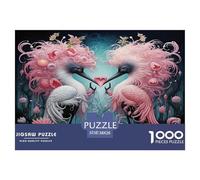 Cygne1000 Pièces Puzzle À ThèmeLove Cygne pour Adultes Jeu D'Intelligence Premium avec Défis Décorationde La Maison 38x26cm/1000pcs