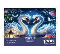 Cygne1000 Pièces Puzzle ColoréLove Cygne pour Adultes Jeu D'Intelligence Difficile EtStimulant Décorationde La Maison 70x50cm/1000pcs