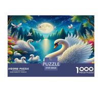 Cygne1000 Pièces Puzzle ColoréLove Cygne pour Adultes Jeu D'Intelligence Difficile EtStimulant Décorationde La Maison 38x26cm/1000pcs