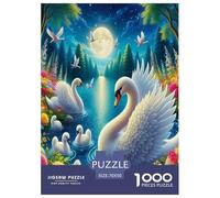 Cygne1000 Pièces Puzzle ColoréLove Cygne pour Adultes Jeu D'Intelligence Premium avec Défis Décorationde La Maison 70x50cm/1000pcs