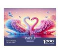 Cygne1000 Pièces Puzzle FamilialLove Cygne pour Adultes Jeu D'Intelligence Premium avec Défis Paysagedes QuatreSaisons 70x50cm/1000pcs