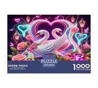 Cygne1000 Pièces PuzzlePièces Love Cygne pour Adultes Jeu D'Intelligence Difficile EtStimulant Décorationde La Maison 38x26cm/1000pcs