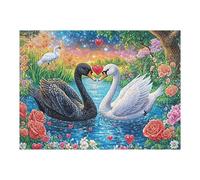 Cygnes avec Un cœur géant au crépuscule Puzzle 500 Pièces pour Adultes Educa Vision Premium Voitureton Épais Anti-éblouissement Décoration Intérieure Cadeau 500 PCS