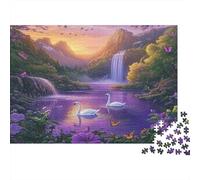 Cygnes dans la vallée Puzzle 1000 Pièces Adulte sans Poussière, Puzzle Difficile énigme De Compétence Logique pour Une Activité Zen, Puzzle Cadeau d'anniversaire 52x38cm/1000pcs