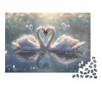 Cygnes en Amour Format 1000 Pièces Adultes Jeu De Société Entra?Nement Cérébral Qualité Premium Puzzle Difficile Papier Non Toxique 38x26cm/1000pcs