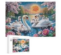 Cygnes et Canards sur Le Chemin ensoleillé Puzzle 300 Pièces pour Adultes Session Puzzle Exercice du Cerveau Cadeau pour Passionnés 300 PCS