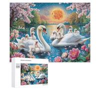 Cygnes et Canards sur Le Chemin ensoleillé Puzzle 500 Pièces pour Famille Loisirs Intérieurs Esprit D’Équipe Cadeau pour Saison Festive 500 PCS