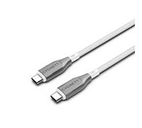 Cygnett Câble blindé USB-C vers USB-C 60 W de charge rapide USB 2.0 (1 m, blanc)
