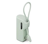 Powerbank Thumboost 5000mAh 2x Ports USB-C 20W avec Câble USB-C Vert pâle