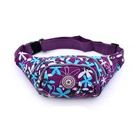 Cygoshop - Sac banane femme, pour le sport ou les voyages, Purple with blue leaves