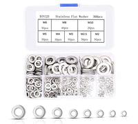 CYH 360 Pièces Rondelles Plates en Acier Inoxydable Assortiment Kit, M2 M2.5 M3 M4 M5 M6 M8 M10 M12 Rondelles Metal pour L'étanchéité des Vis Bagues D'étanchéité, Livré avec Boîte