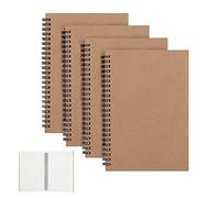 CYH 4 Pièces Carnet de Notes A5 Notebook avec Reliure à Spirale, Cahier Spirale 100 Pages/50 Feuiles Vide, Carnet Dessin A5 Carnet de Croquis, pour Croquis Agenda Notes ou Planification - Carrées