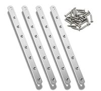 CYH 4 Pièces Pattes D'assemblage en Inox, 246 x 20mm Supports de Fixation Droits Plats Plaques Métalliques, Connecteur Equerre Plate Fixation Inox avec Vis pour Meubles Armoires Caisson Étagères