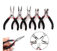 CYH Kit 5 Pinces pour Création de Bijoux - Bec Fin, Rond, Courbé, Plat et Coupe-fil - pour Fabrication de Bijoux et Bricolage