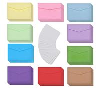 CYH Mini Enveloppe Multicolores, 50 Pièces Enveloppe Kraft avec 50 Cartes Vierges, pour Mariage de Cartes, Cartes Anniversaire, Festival, Fournitures de Fête
