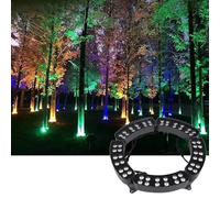 CYHTYM Anneau lumineux Projecteur LED circulaire d'extérieur en forme de palmier, 7 couleurs, changement de couleur automatique en 5 secondes, 220 V CA.(5 SETS)