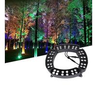 CYHTYM Anneau lumineux Projecteur LED circulaire d'extérieur en forme de palmier, 7 couleurs, changement de couleur automatique en 5 secondes, 220 V CA.(4 SETS)