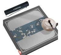 CYHTYM Grand Tapis de mah-Jong carré de Style Chinois, adapté aux Tables à thé, aux Tables à Manger et aux Jeux de société(Gray1,70CM/27.5")