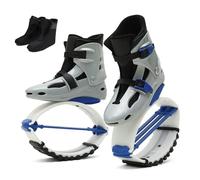 CYHTYM Jump Shoes 3 Chaussures de Saut Kangourou rebondissantes à Ressort, Bottes Lune élastiques réglables antidérapantes, Exercice d'aérobic d'entraînement Physique, 33-44EU(Blue Silver,M(33-35))