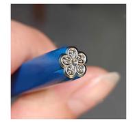 CYHTYM Lettre A Frapper Metal Stamping Kit, Carved Plum Blossom Auspicious Words Steel Seal, Punching Tools for Gold and Silver Jewelry(8MM)