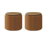 CYHTYM Tabouret Pliable Ensemble de 2 tabourets pliants en Papier, Tabouret de Relaxation créatif en accordéon, Tabouret à Langer pour Chaussures d'entrée(Brown)