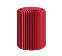 CYHTYM Tabouret Pliable Tabouret en Papier Pliant à Usage Domestique, équipé d'un Coussin de siège en PU Qui Peut être étendu et rétracté(Red,32x30cm/12.6x11.8)