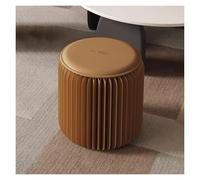 CYHTYM Tabouret Pliable Tabouret en Papier Pliant Artisanal, nid d'abeille avec Coussin Circulaire en PU, Extensible et Facile à Transporter(36x44cm/14.2x17.32)
