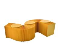 CYHTYM Tabouret Pliable Tabouret en Papier Pliant avec Coussin en PU, Le Banc télescopique accordéon Peut accueillir 3 à 6 Personnes, Banc en nid d'abeille de 330 LB(160x40x30cm)