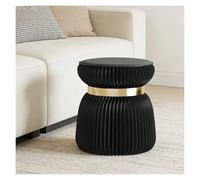 CYHTYM Tabouret Pliable Tabouret en Papier Pliant de 14.56 Pouces de Haut, avec Coussin en PU, Chaise télescopique accordéon Portable, Chaussures à Langer à l'entrée(Black)